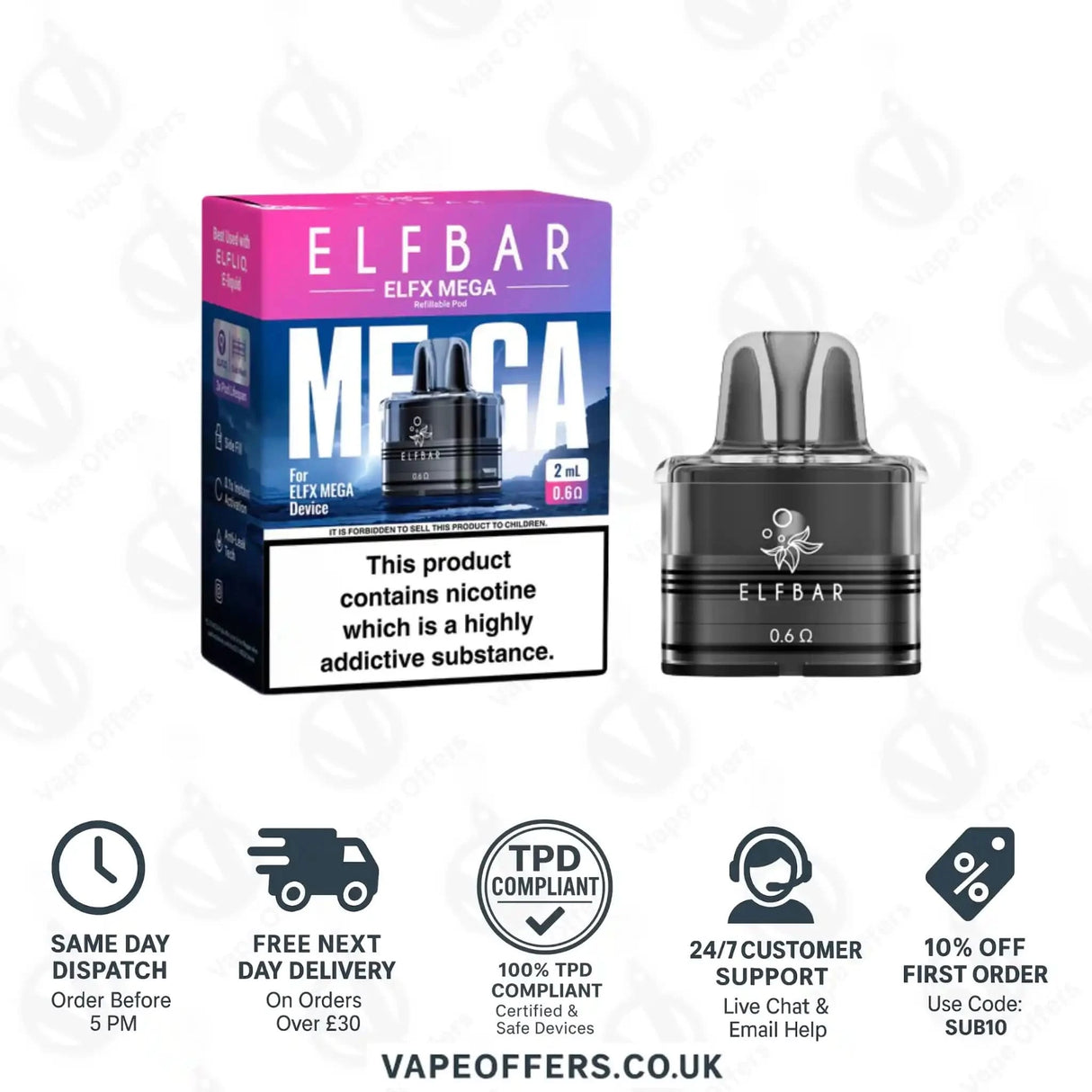 Elf Bar ELFX Mega Pods 0.6ohms