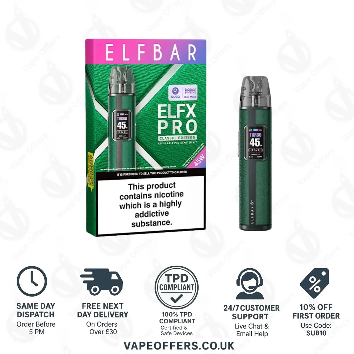 Elf Bar Elfx Pro Classic Edition Pod Vape Kit Forest