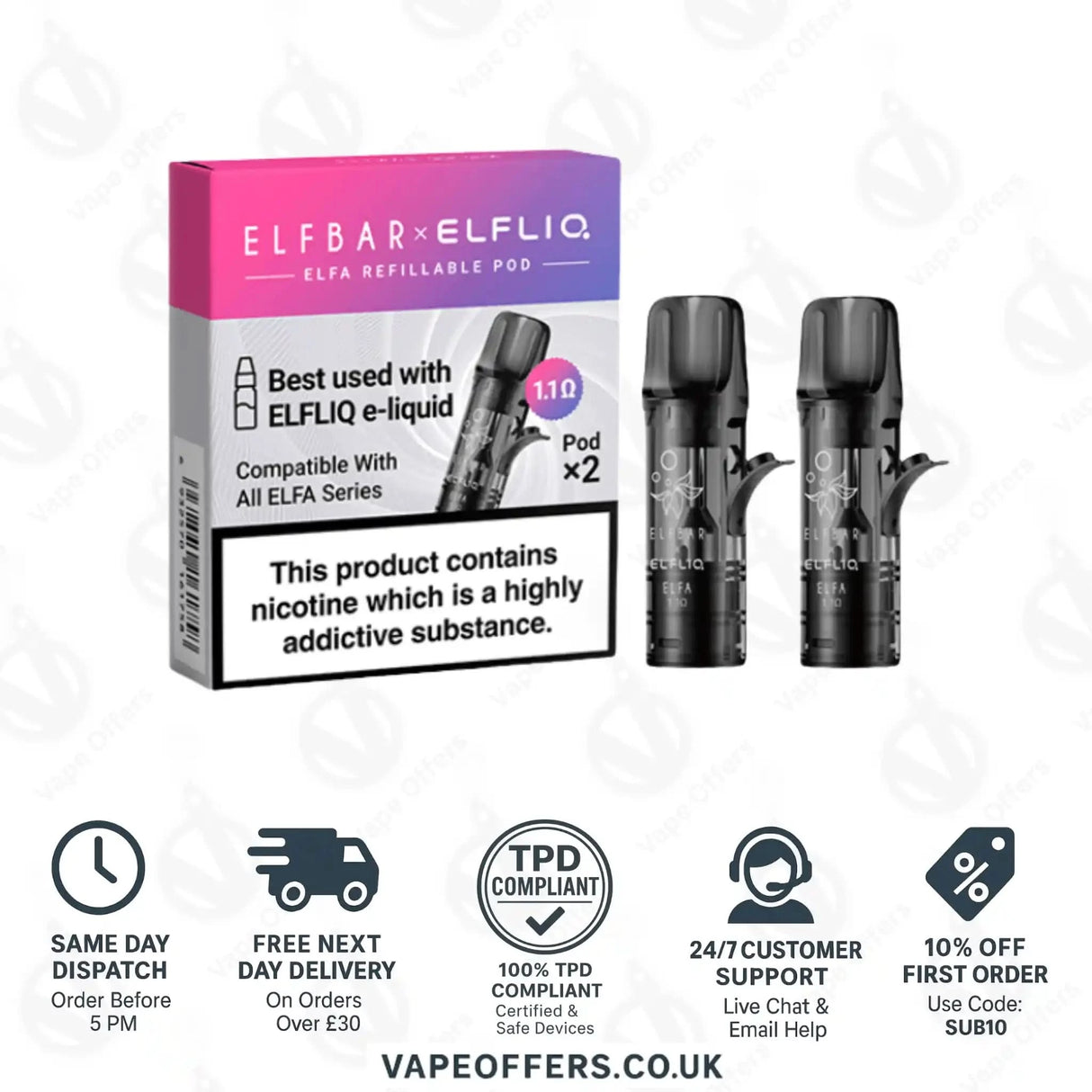 Elfa Turbo Refillable Pods 1.1Ohms