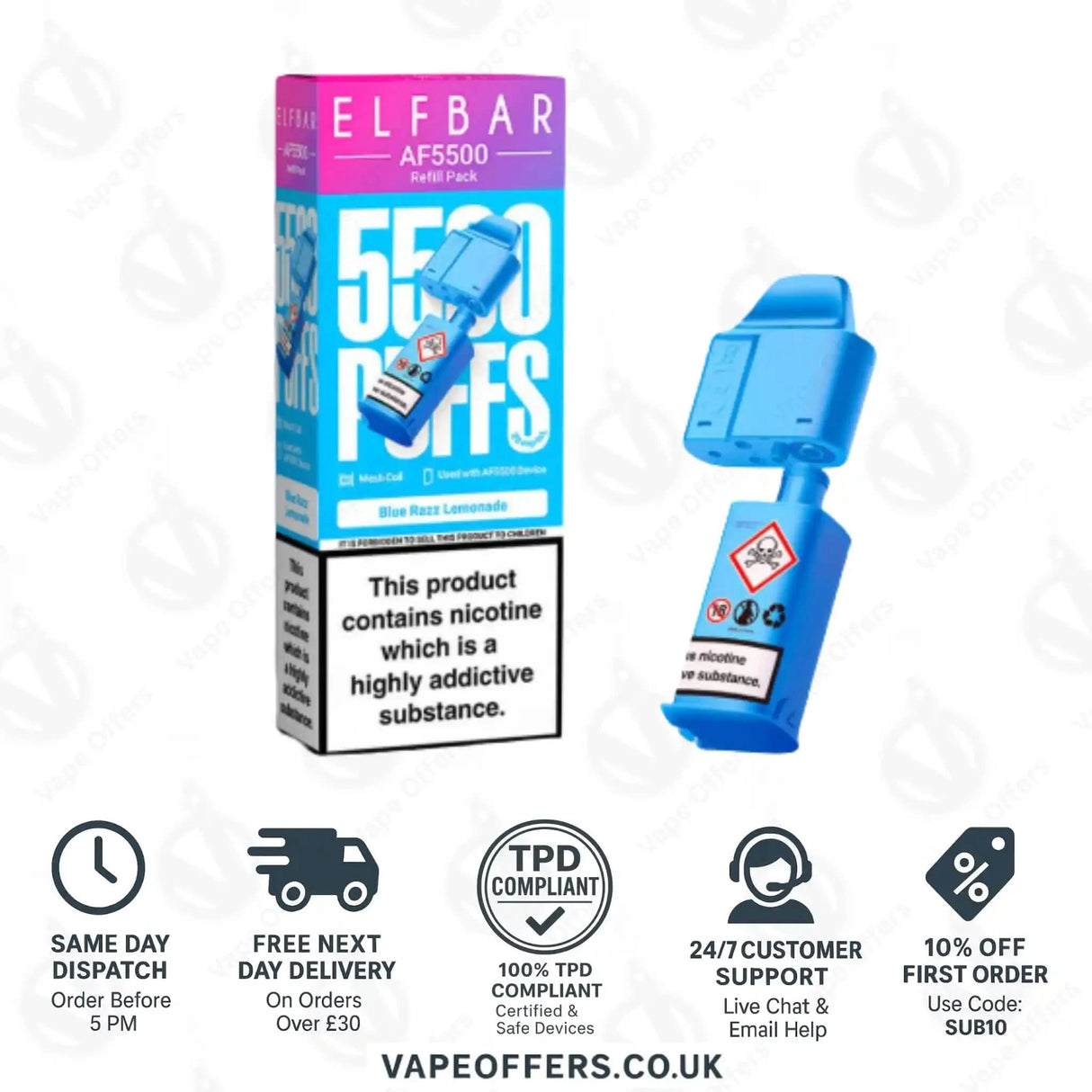 Elfbar AF5500 Prefilled Pods Blue Razz Lemonade