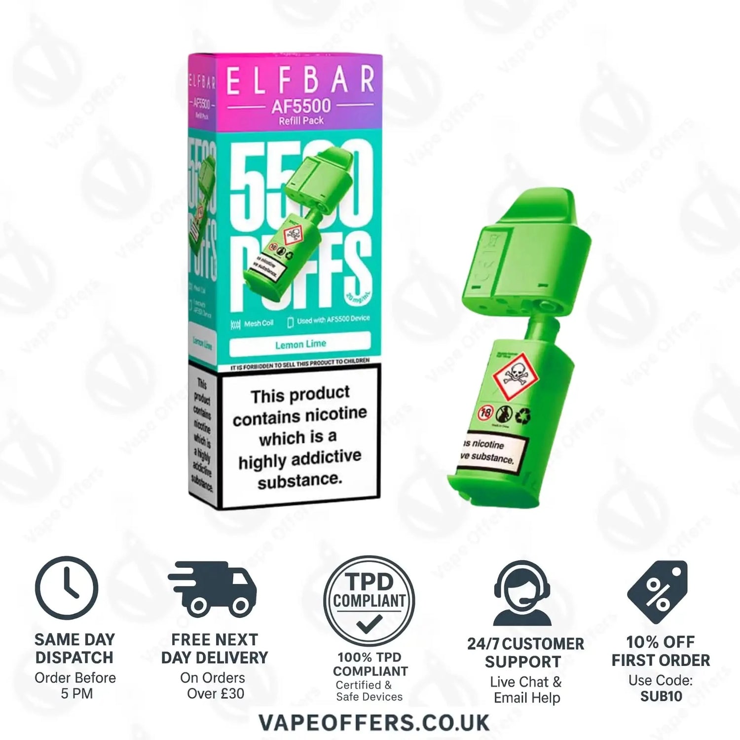 Elfbar AF5500 Prefilled Pods Lemon Lime