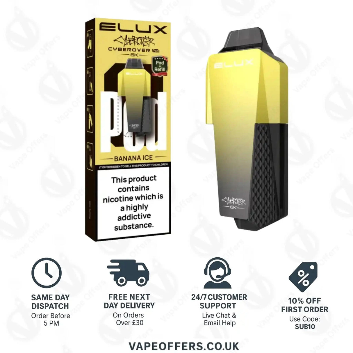 Elux Cyberover 6K Banana Ice Prefilled Pod