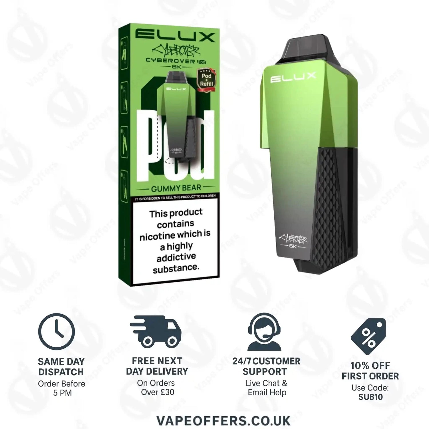 Elux Cyberover 6K Gummy Bear Prefilled Pod