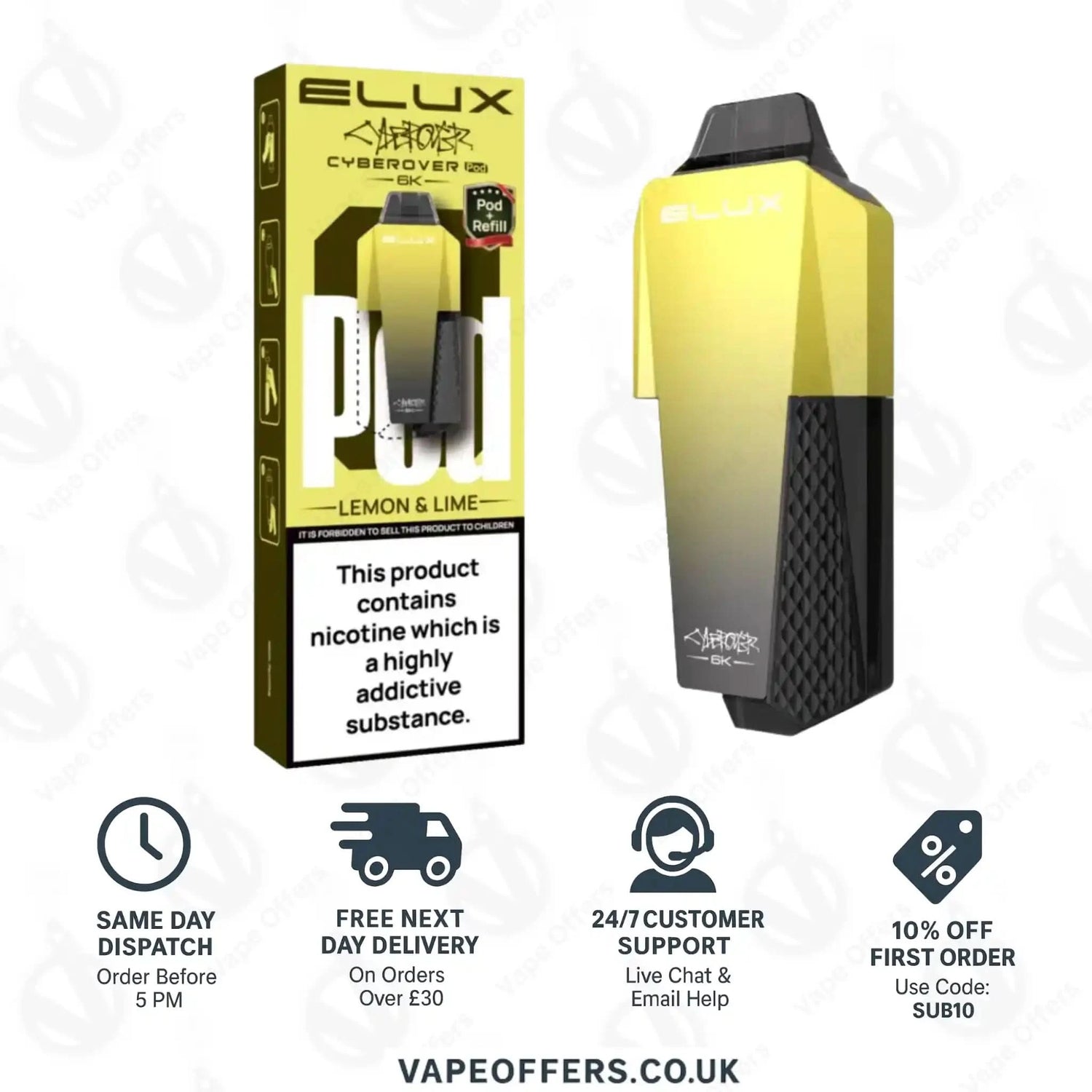 Elux Cyberover 6K Lemon & Lime Prefilled Pod