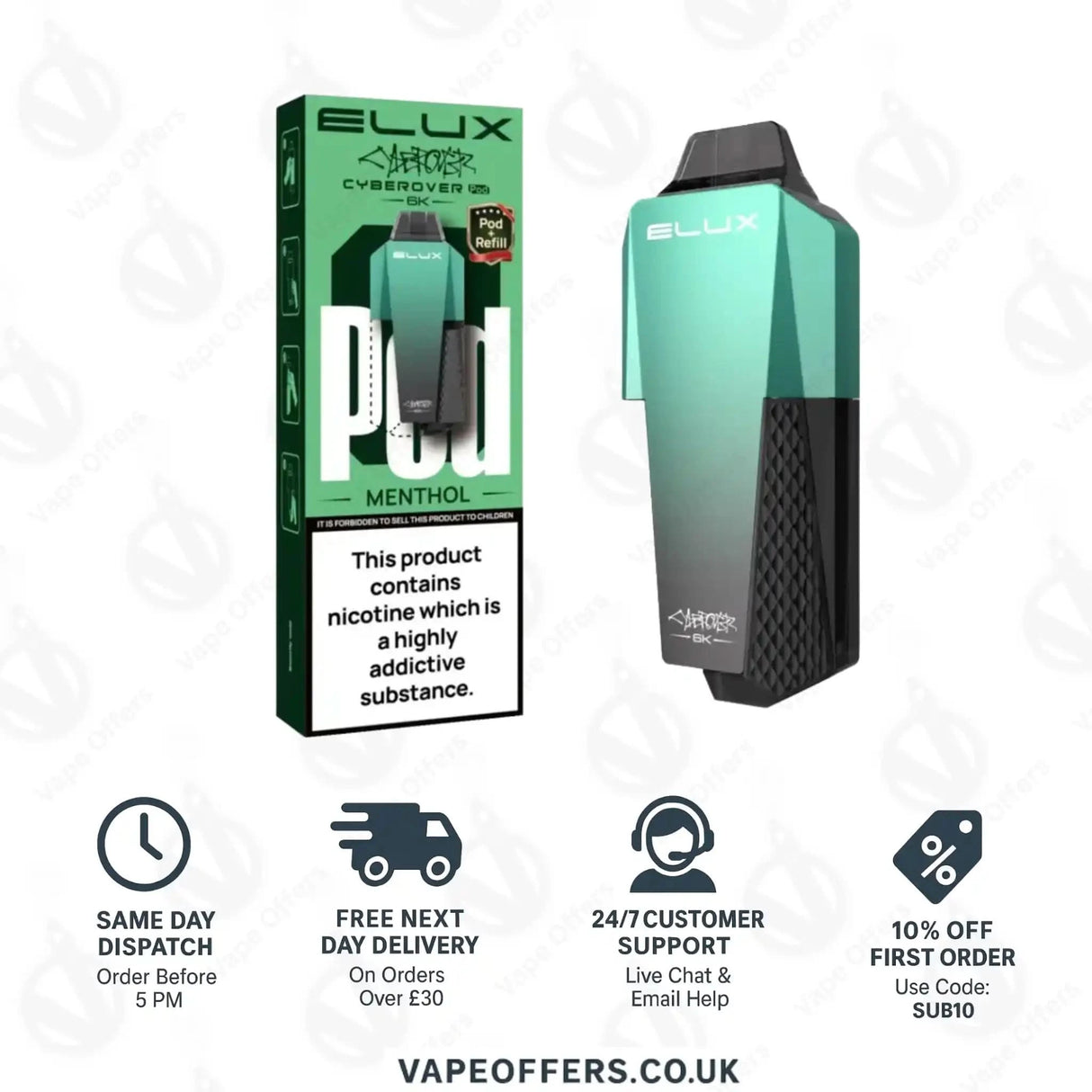 Elux Cyberover 6K Menthol Prefilled Pod