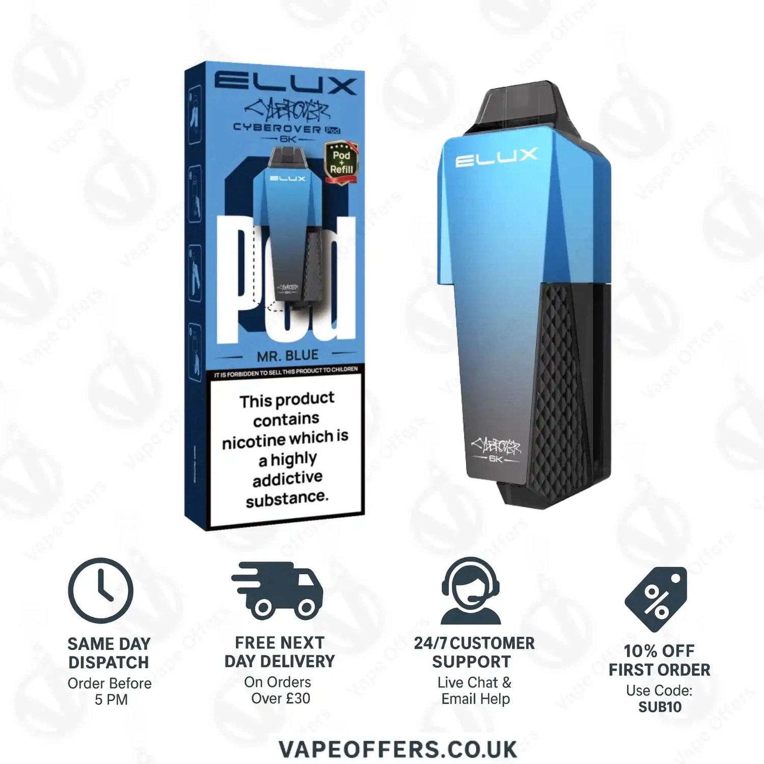 Elux Cyberover 6K Mr. Blue Prefilled Pod