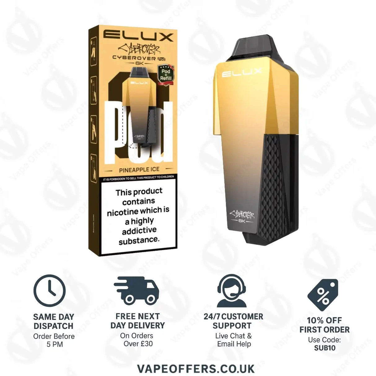 Elux Cyberover 6K Pineapple Ice Prefilled Pod