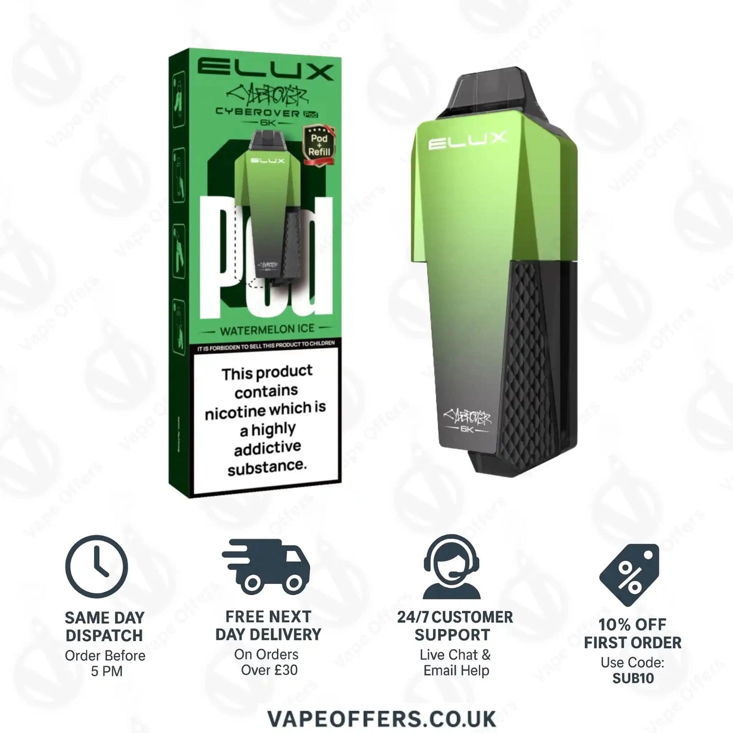 Elux Cyberover 6K Watermelon Ice Prefilled Pod