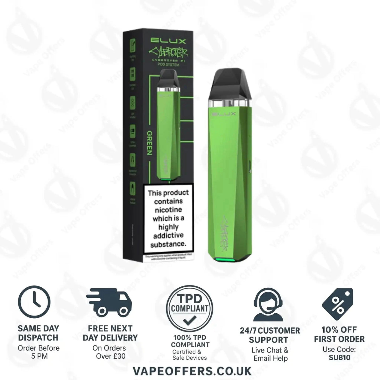 Elux Cyberover P1 Vape Pod Kit Green