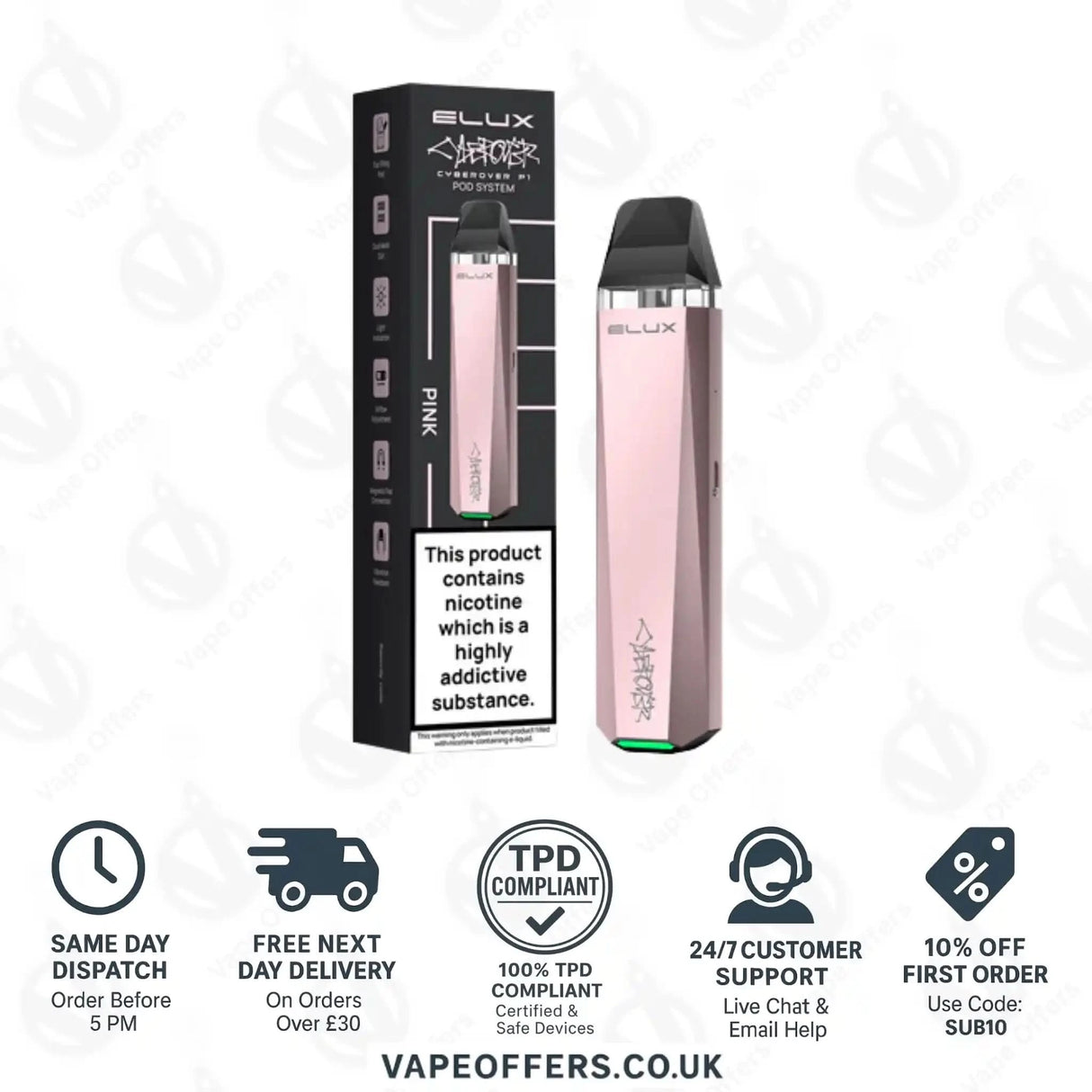 Elux Cyberover P1 Vape Pod Kit Pink