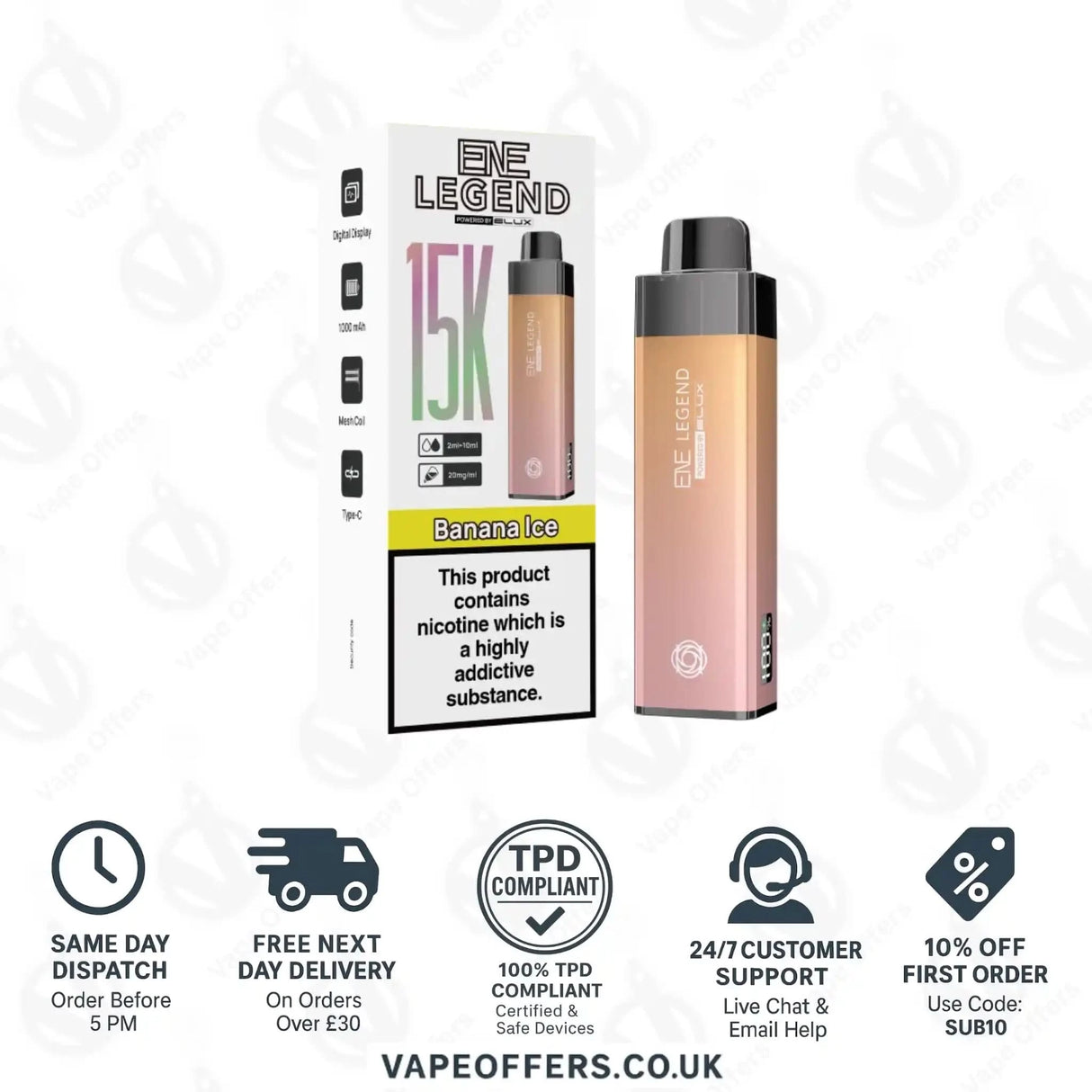 Elux ENE Legend 15k Prefilled Pod Kit Banana Ice