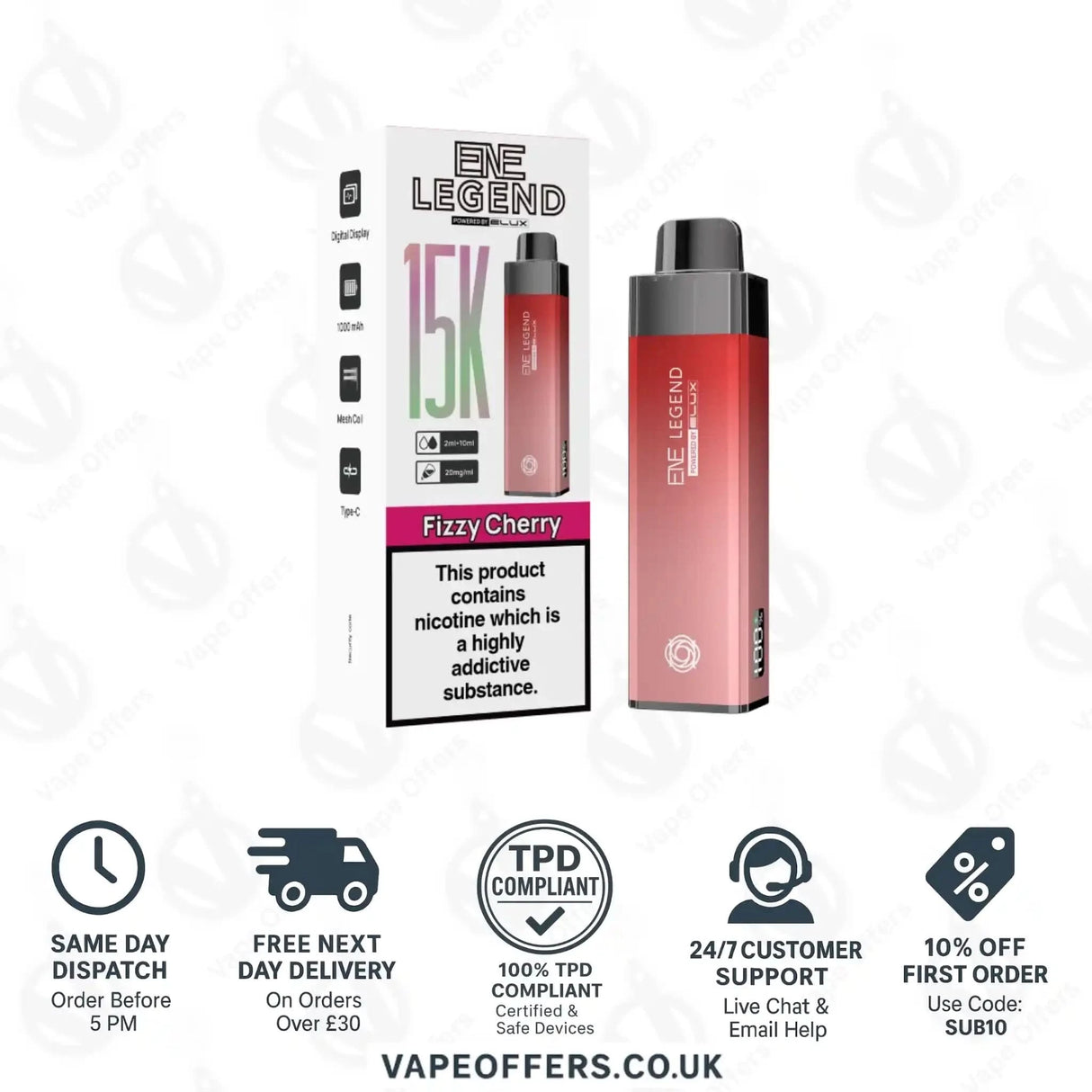 Elux ENE Legend 15k Prefilled Pod Kit Fizzy Cherry