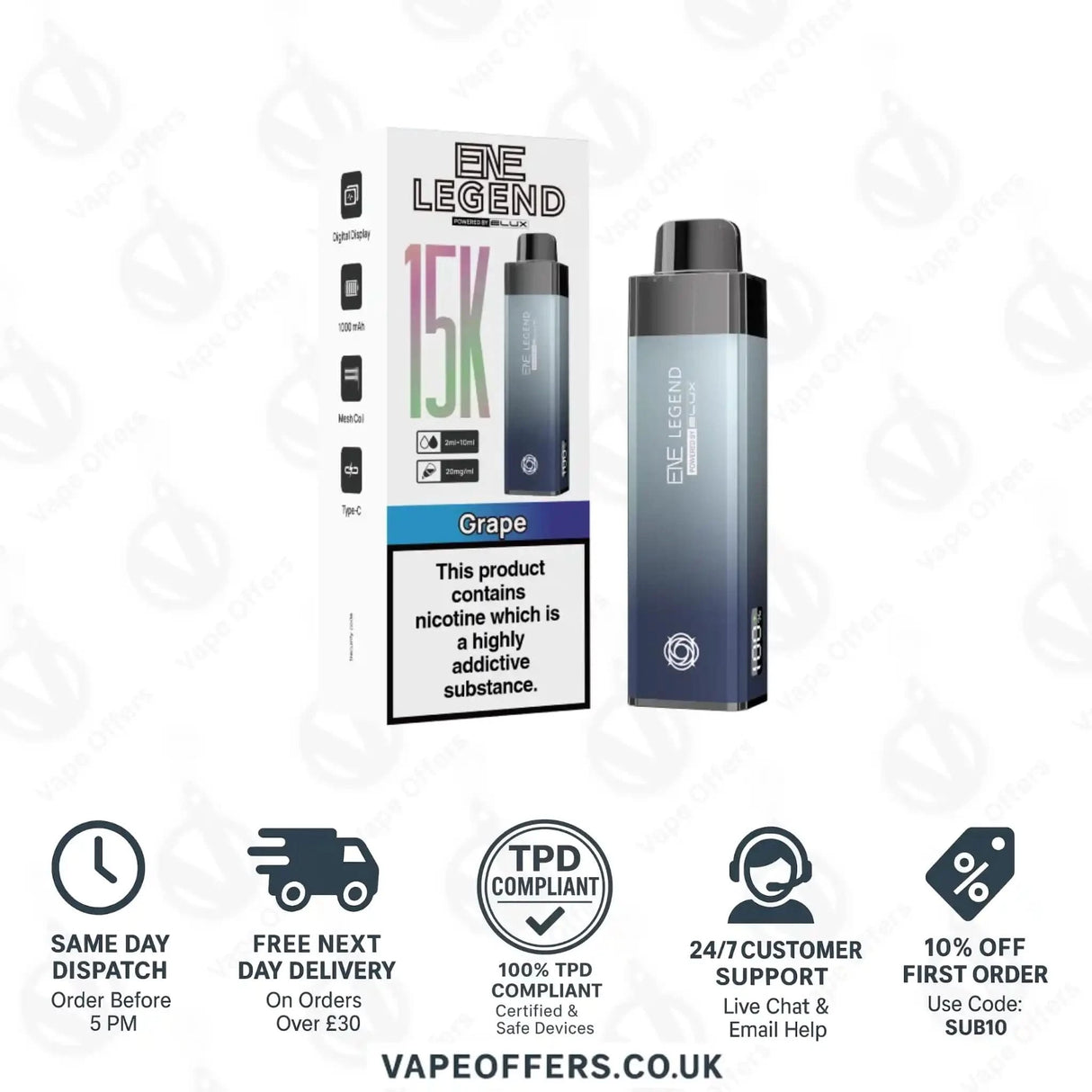 Elux ENE Legend 15k Prefilled Pod Kit Grape