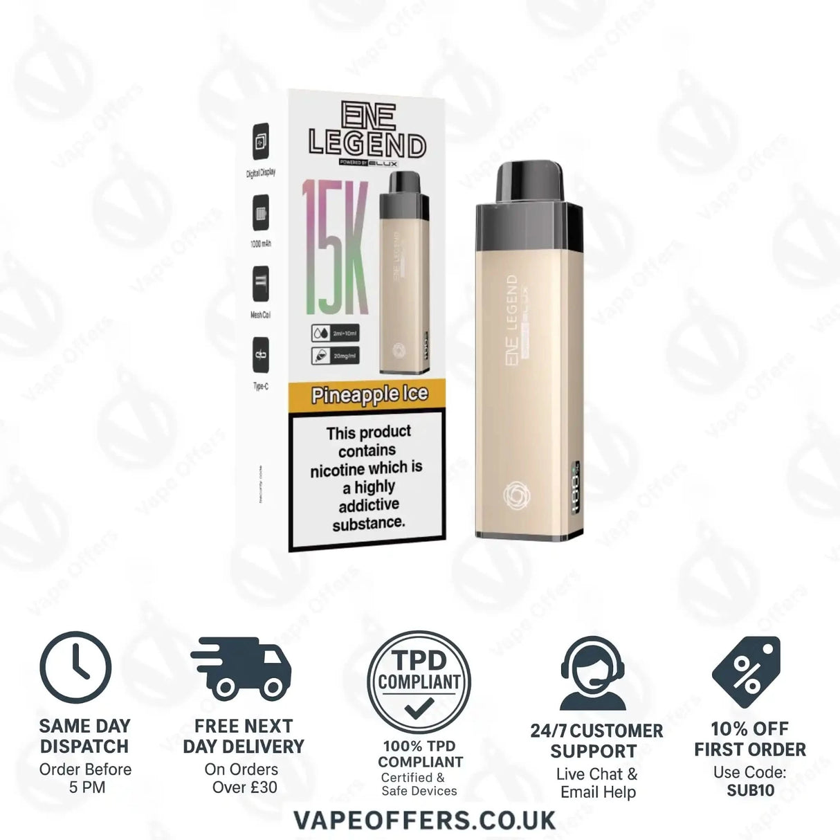 Elux ENE Legend 15k Prefilled Pod Kit Pineapple Ice