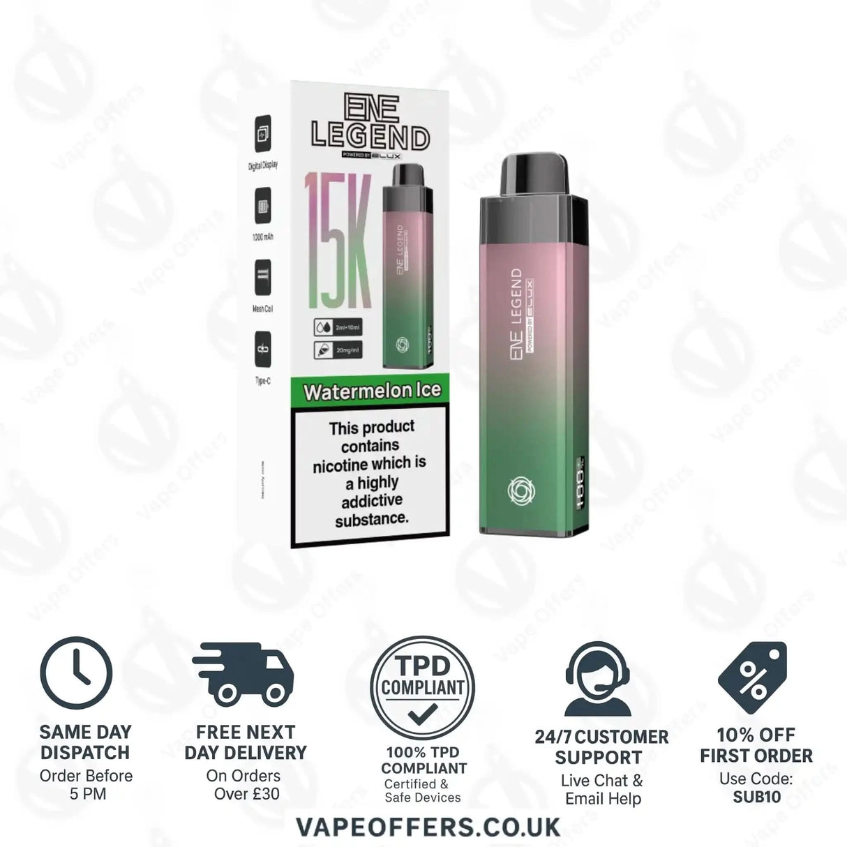 Elux ENE Legend 15k Prefilled Pod Kit Watermelon Ice