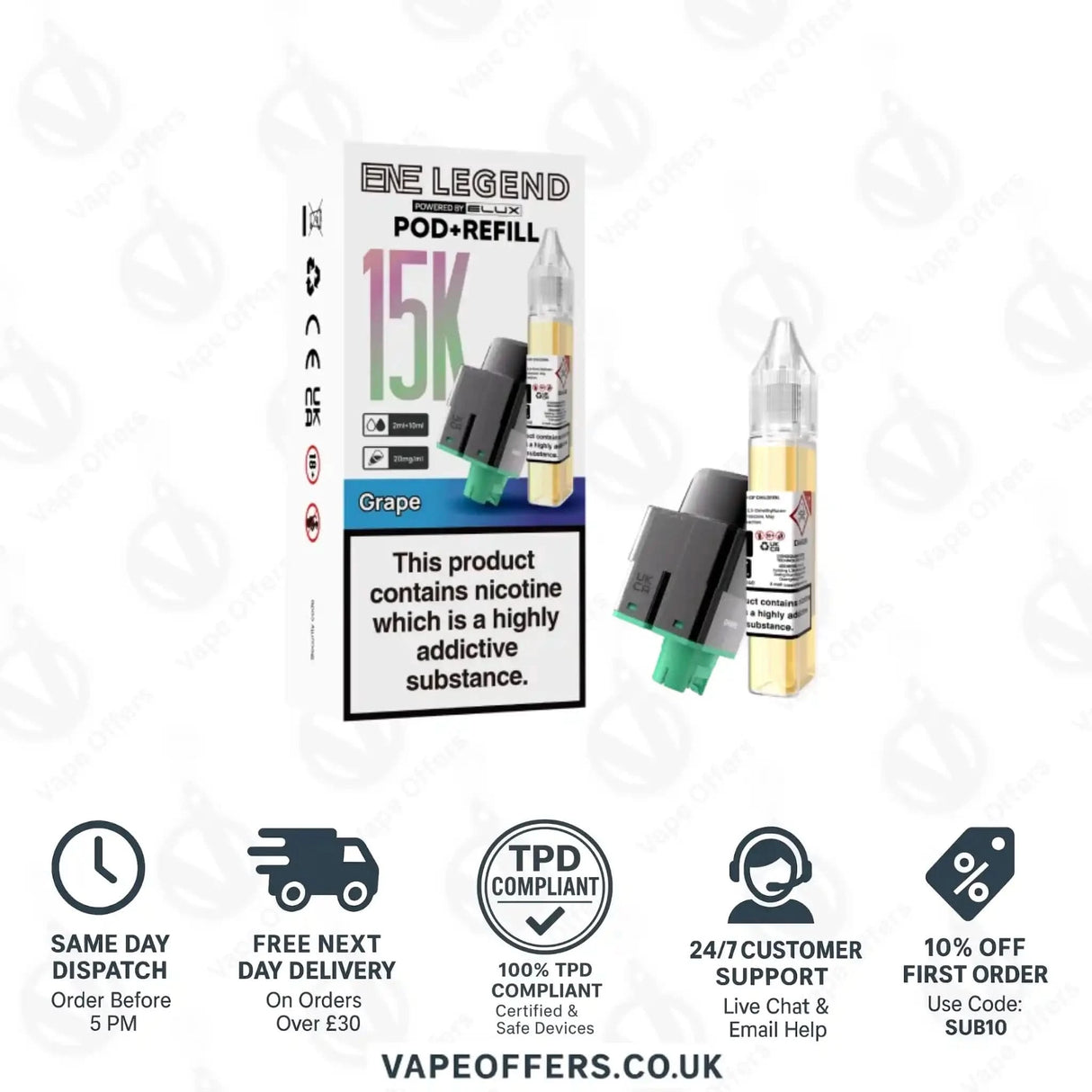 Elux ENE Legend 15k Prefilled Pods Grape