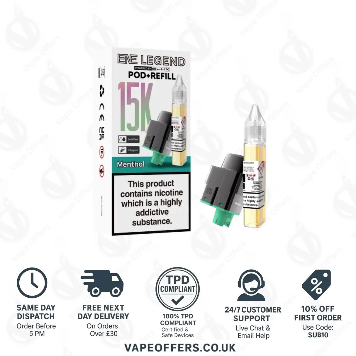 Elux ENE Legend 15k Prefilled Pods Menthol