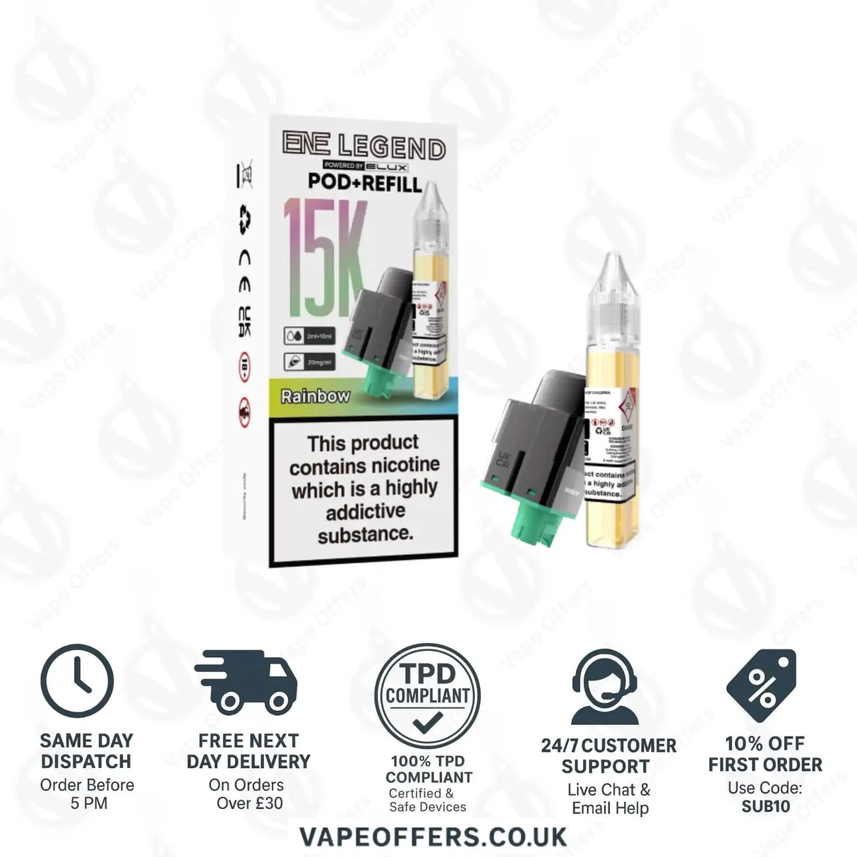 Elux ENE Legend 15k Prefilled Pods Rainbow