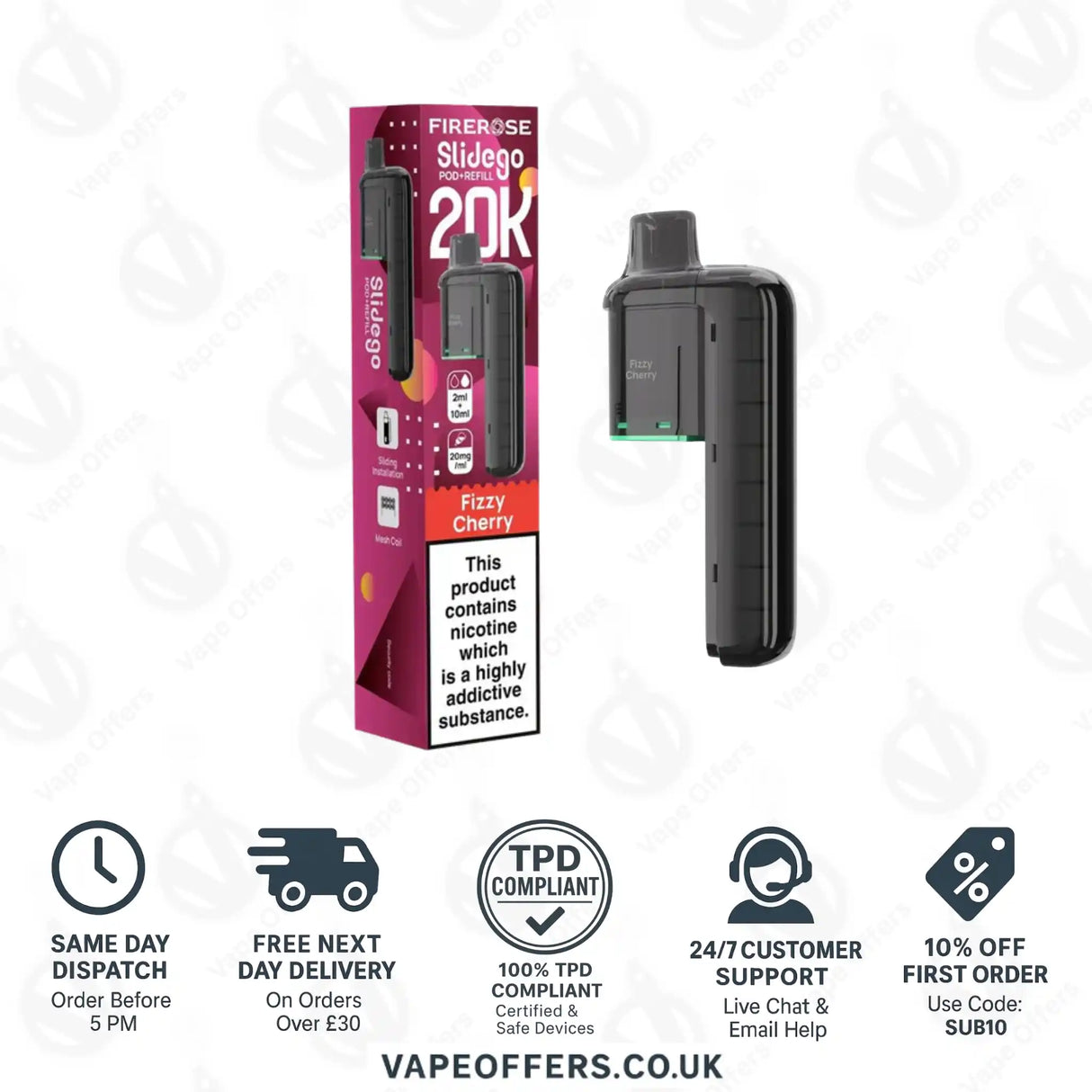 Firerose SlideGo 40K Fizzy Cherry Prefilled Pod