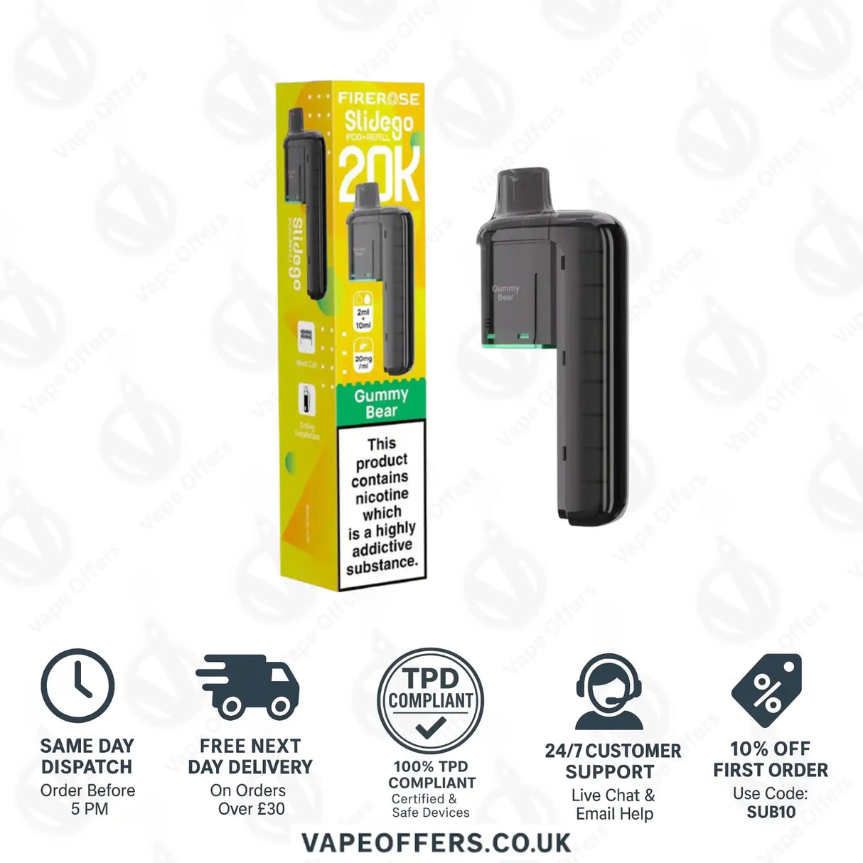 Firerose SlideGo 40K Gummy Bear Prefilled Pod