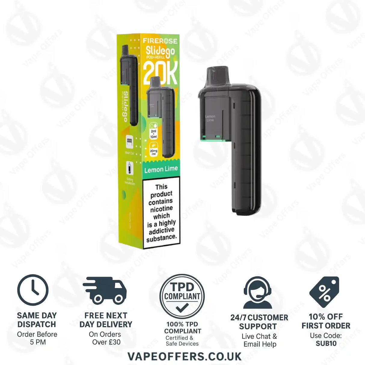 Firerose SlideGo 40K Lemon Lime Prefilled Pod