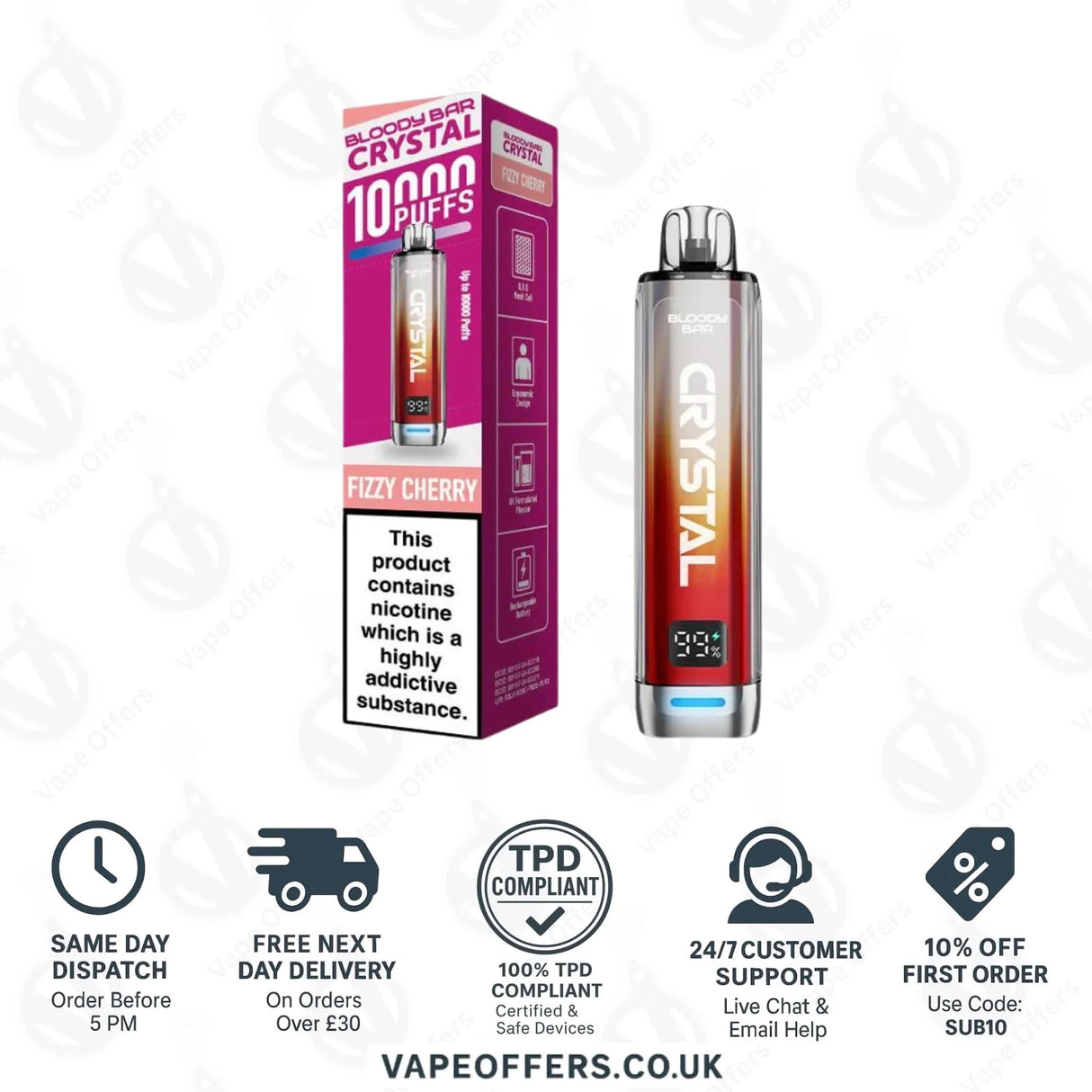 Fizzy Cherry Bloody Bar Crystal 10K Prefilled Pod Kit