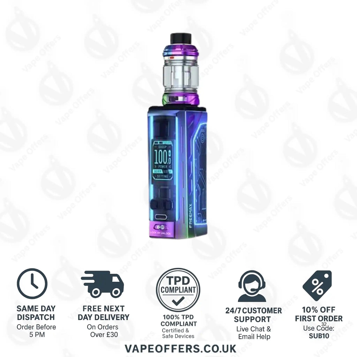 Freemax Maxus 2 200W Vape Kit Rainbow
