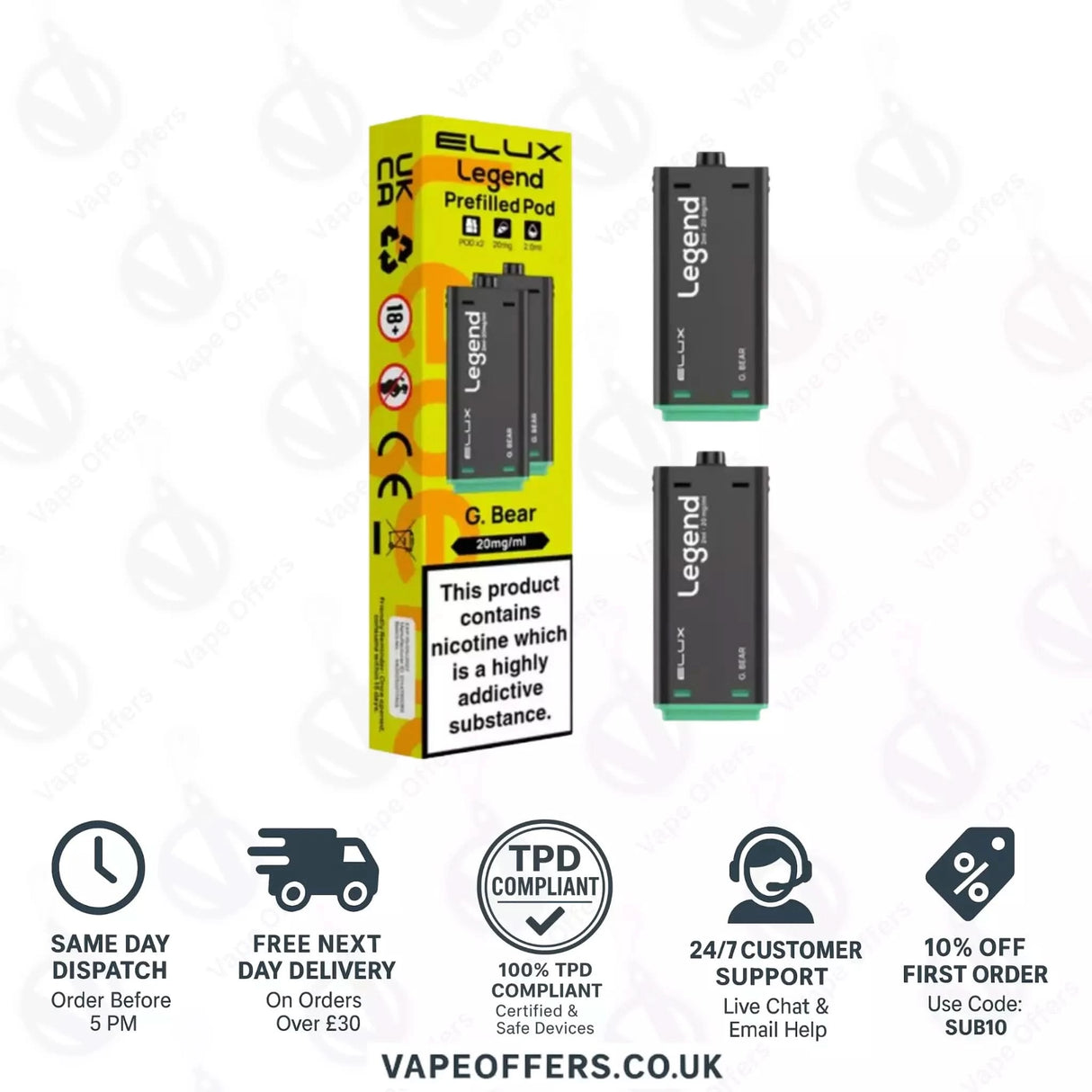G. Bear Elux Legend 1500 2in1 Prefilled Pods