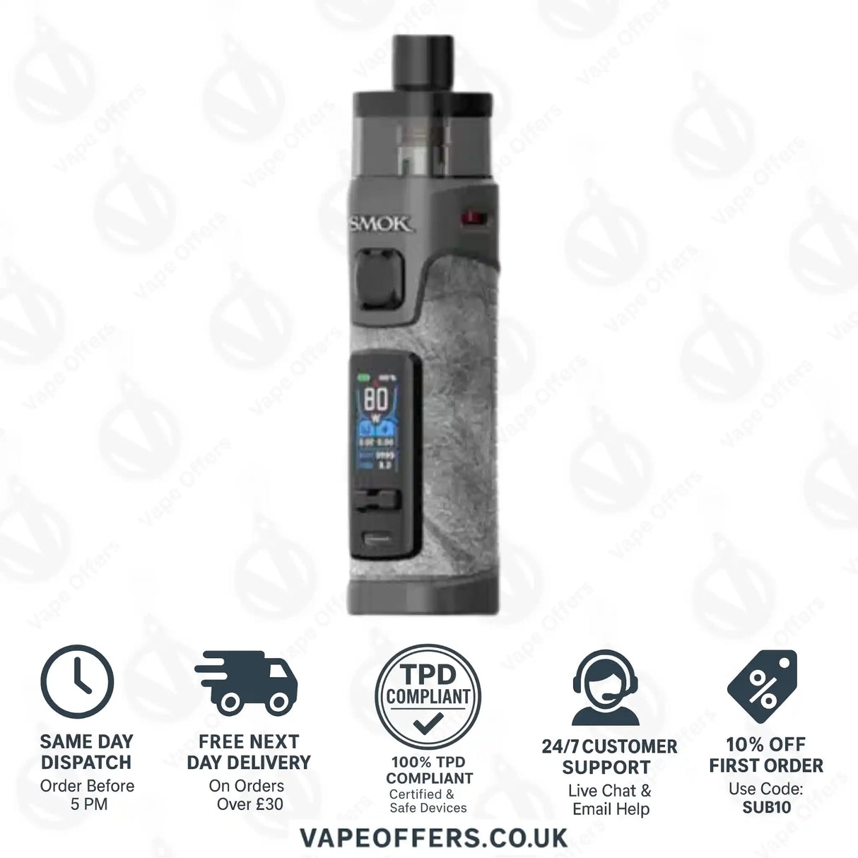 Smok Rpm 5 Pro Pod Vape Kit - Grey Leather