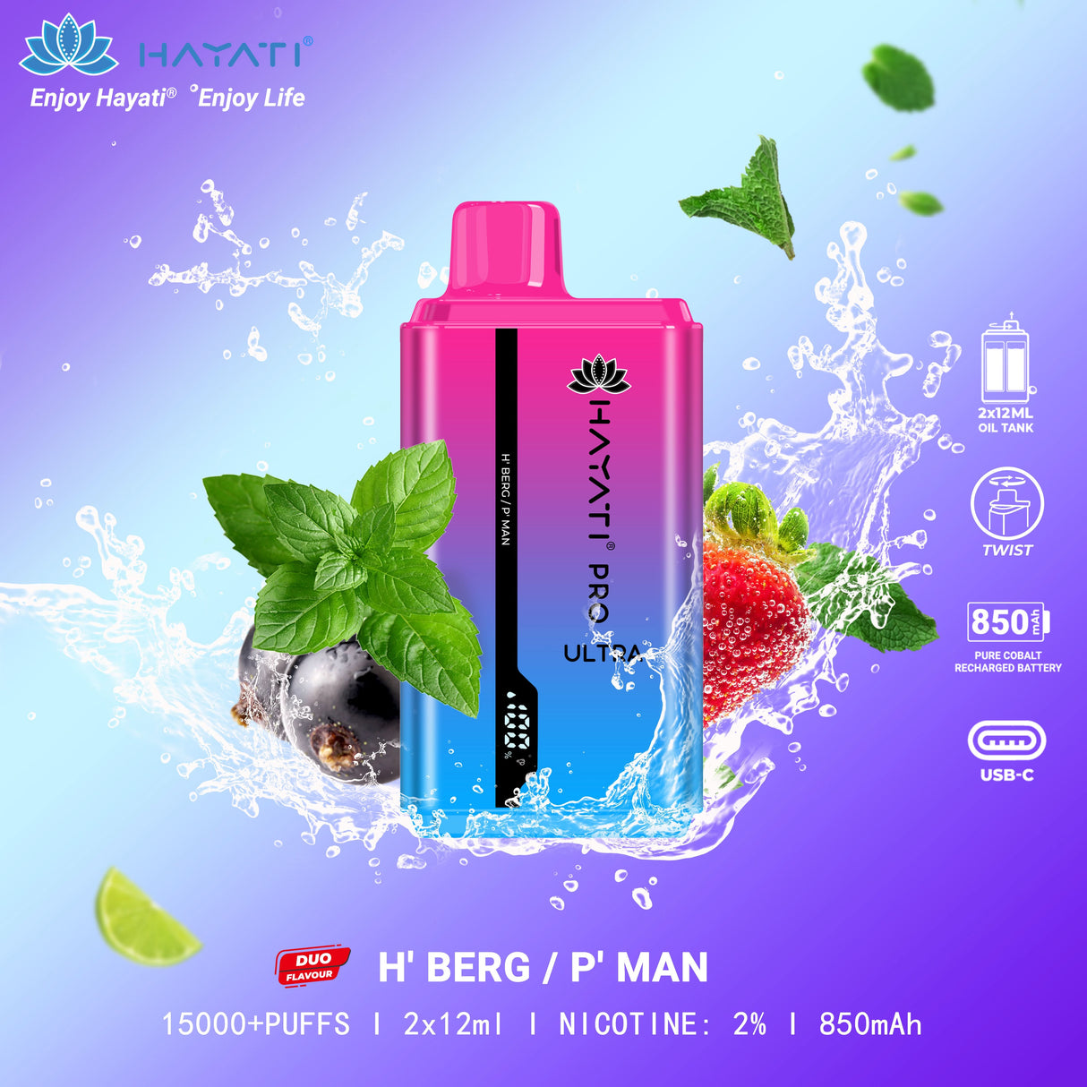 H' Berg + P' Man - Hayati Pro Ultra 15000 Puffs Vape