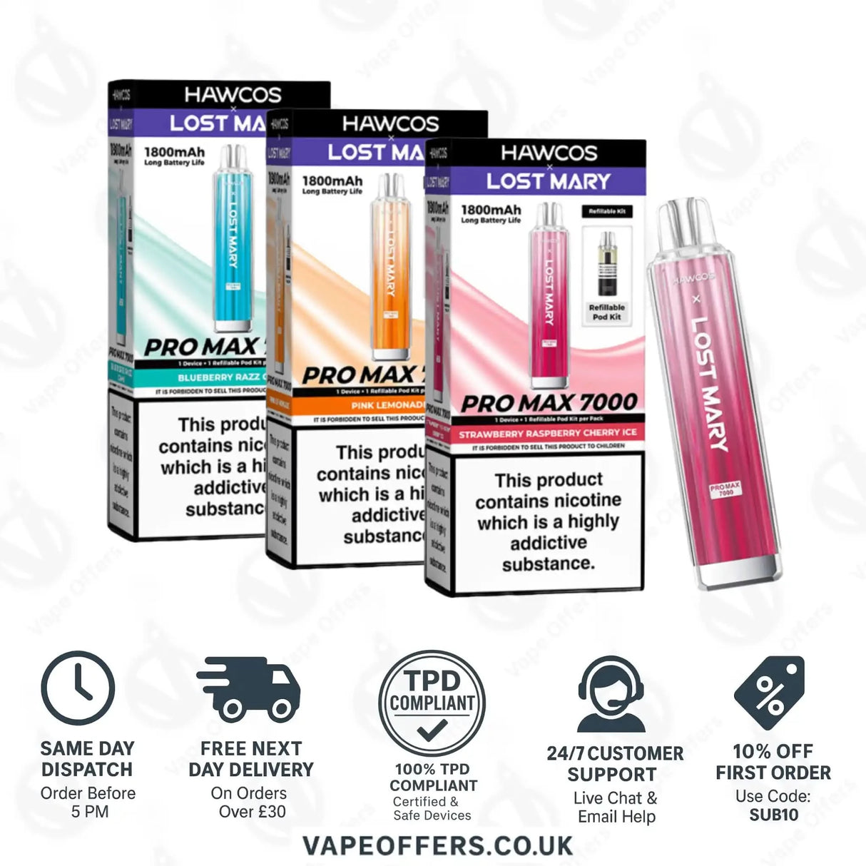 Hawcos X Lost Mary Pro Max 7000 Vape Kit