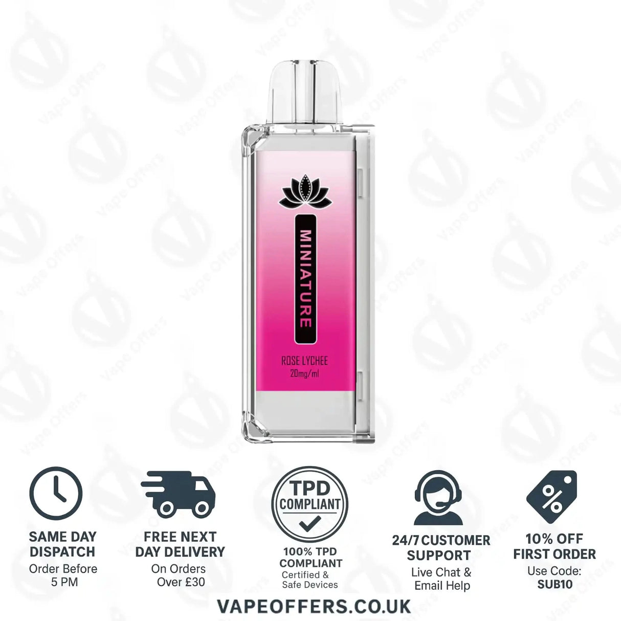 Hayati Miniature 600 Prefilled Pods Rose Lychee