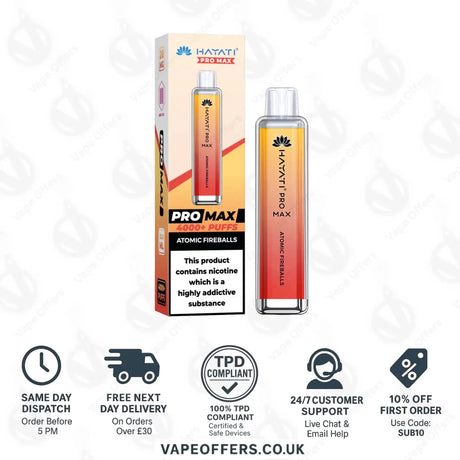 Hayati Pro Max 4000 Vape Kit Atomic Fireballs