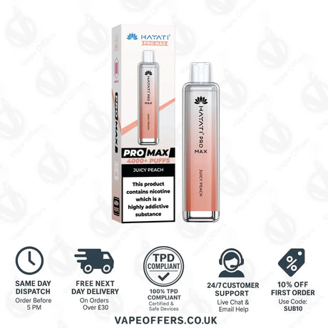Hayati Pro Max 4000 Vape Kit Juicy Peach