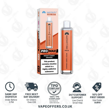 Hayati Pro Max 4000 Vape Kit Rocky Candy Orange