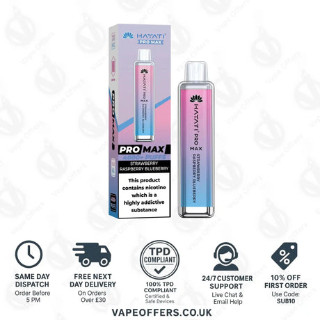 Hayati Pro Max 4000 Vape Kit Strawberry Raspberry Blueberry