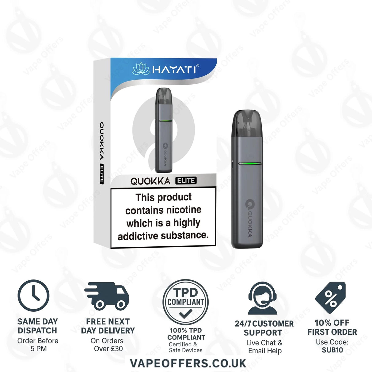 Hayati Quokka Elite Vape Pod Kit Opal Grey