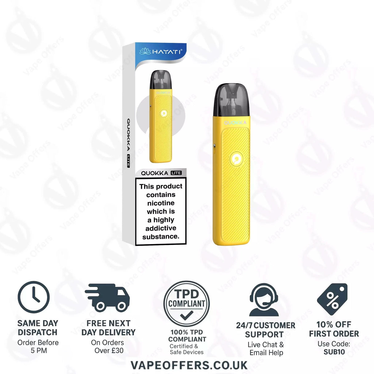 Hayati Quokka Lite Vape Pod Kit Neon Yellow