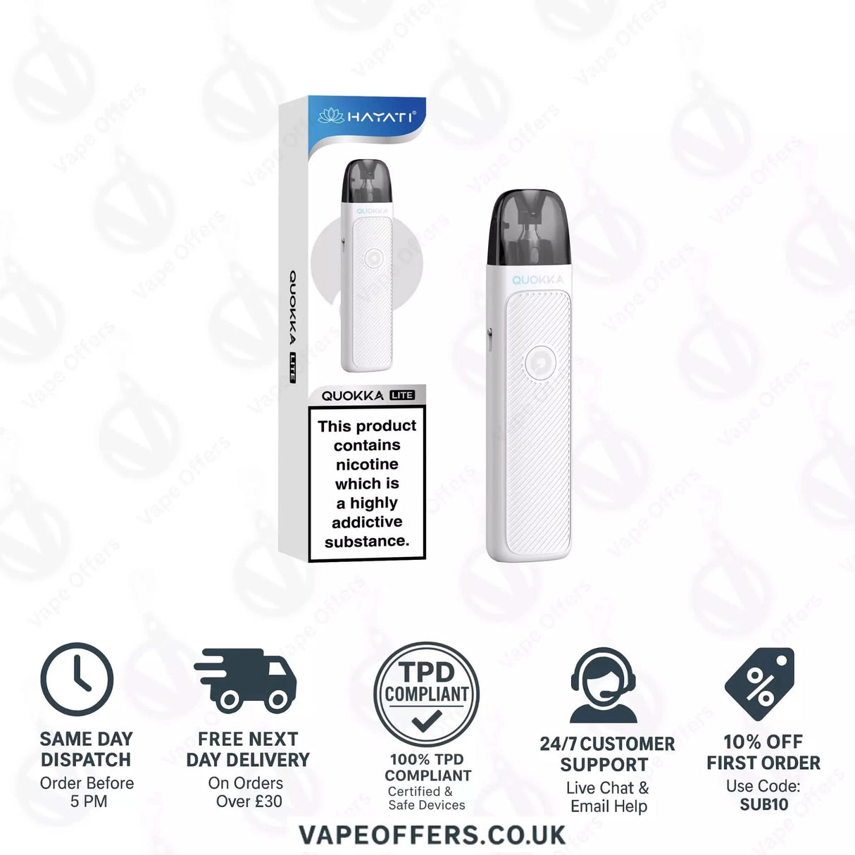 Hayati Quokka Lite Vape Pod Kit Pearl White