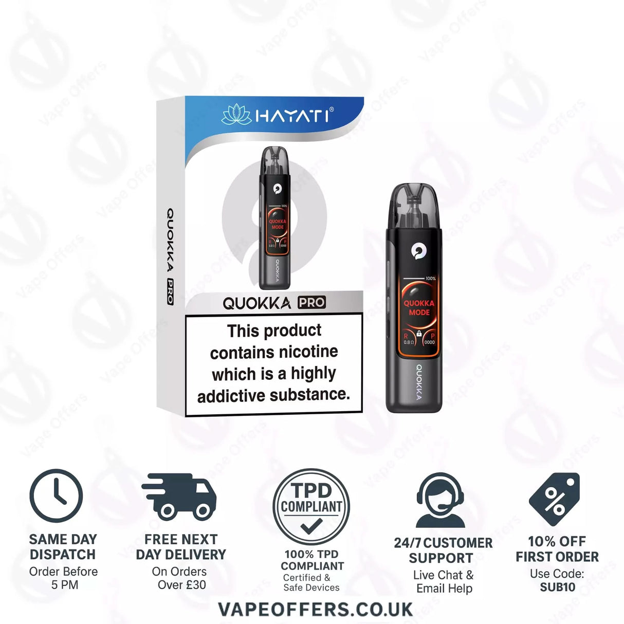Hayati Quokka Pro Vape Pod Kit Opal Grey