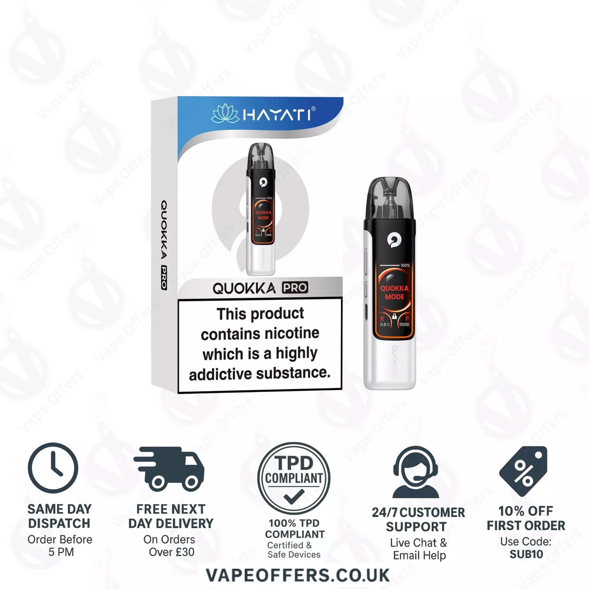 Hayati Quokka Pro Vape Pod Kit Pearl White