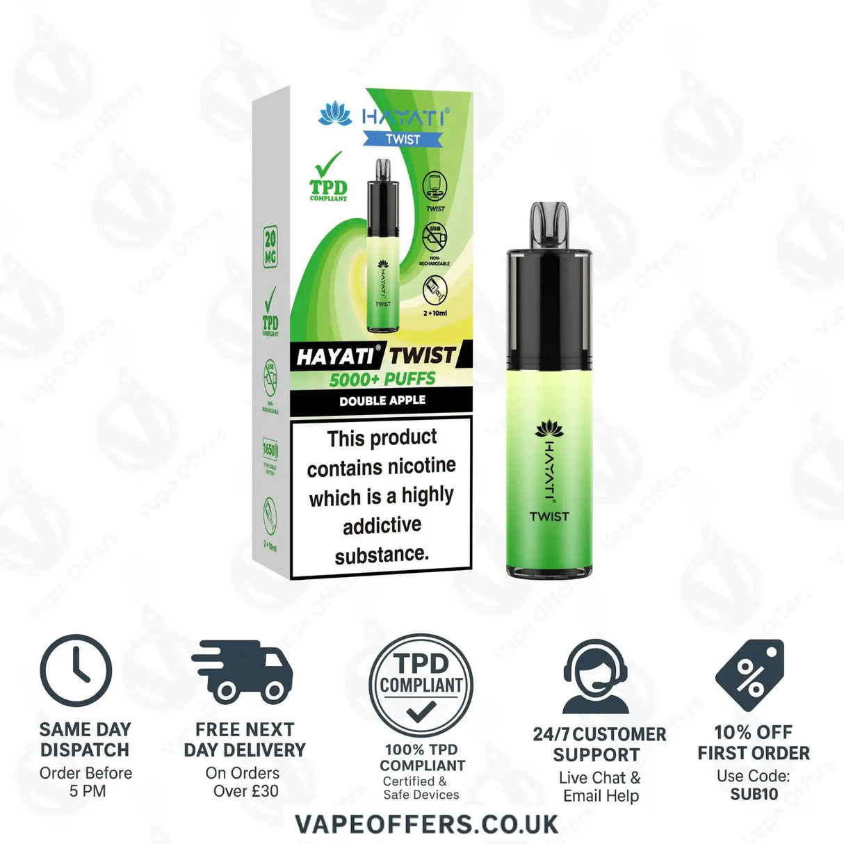 Hayati Twist 5K Vape Pod Kit Double Apple