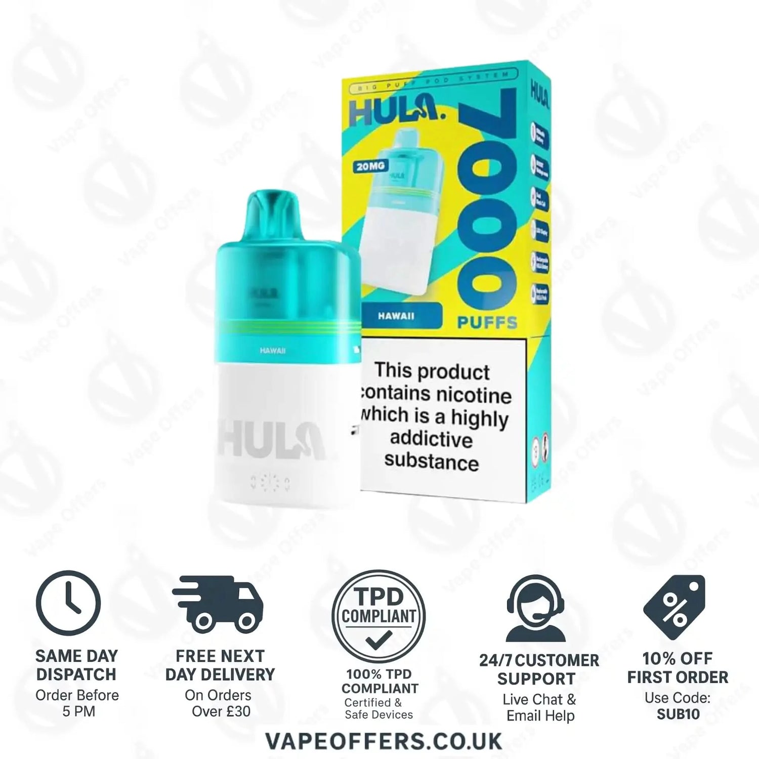 Hula 7000 Big Puff Prefilled Pod Kit Hawaii