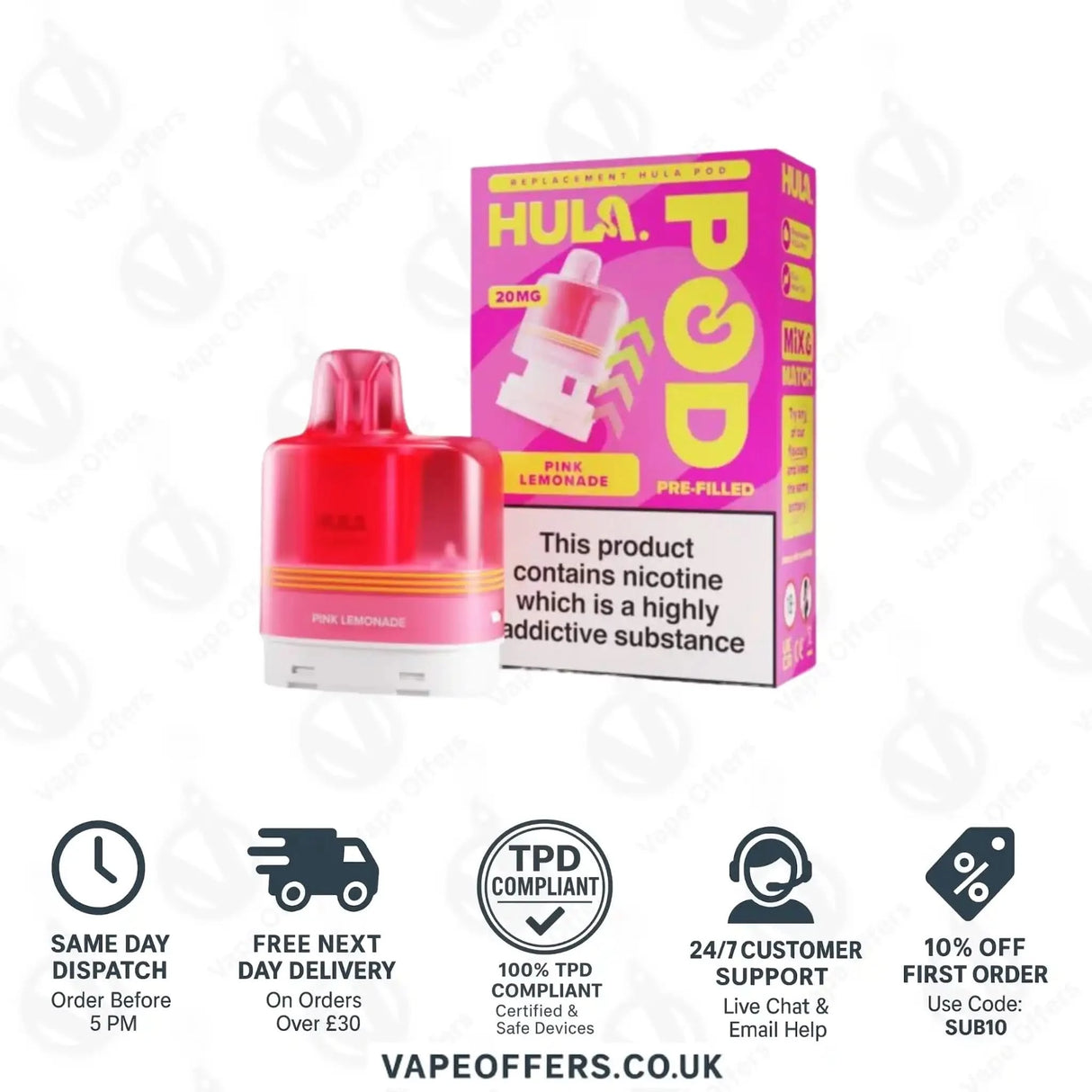 Hula 7000 Big Puff Prefilled Pod Pink Lemonade