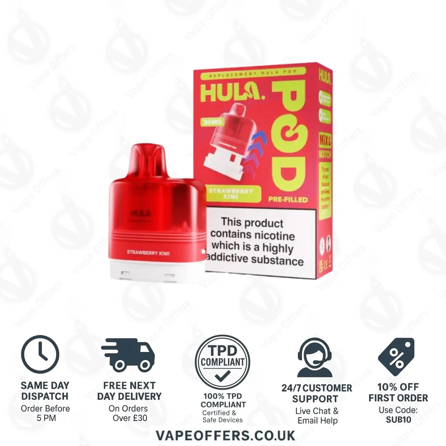 Hula 7000 Big Puff Prefilled Pod Strawberry Kiwi