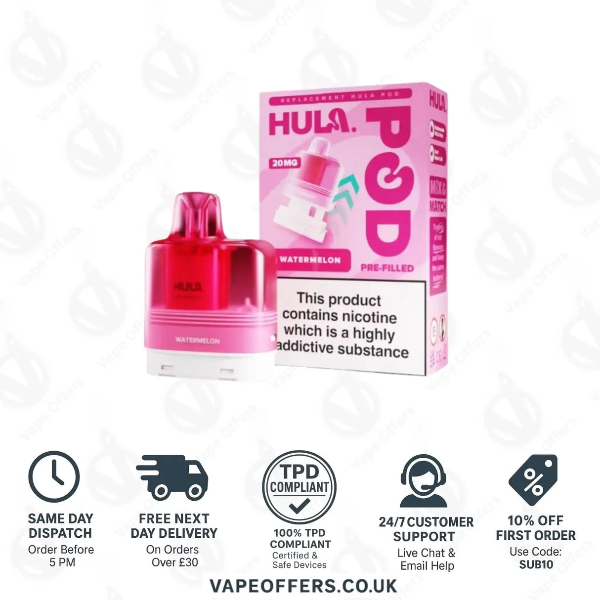 Hula 7000 Big Puff Prefilled Pod Watermelon