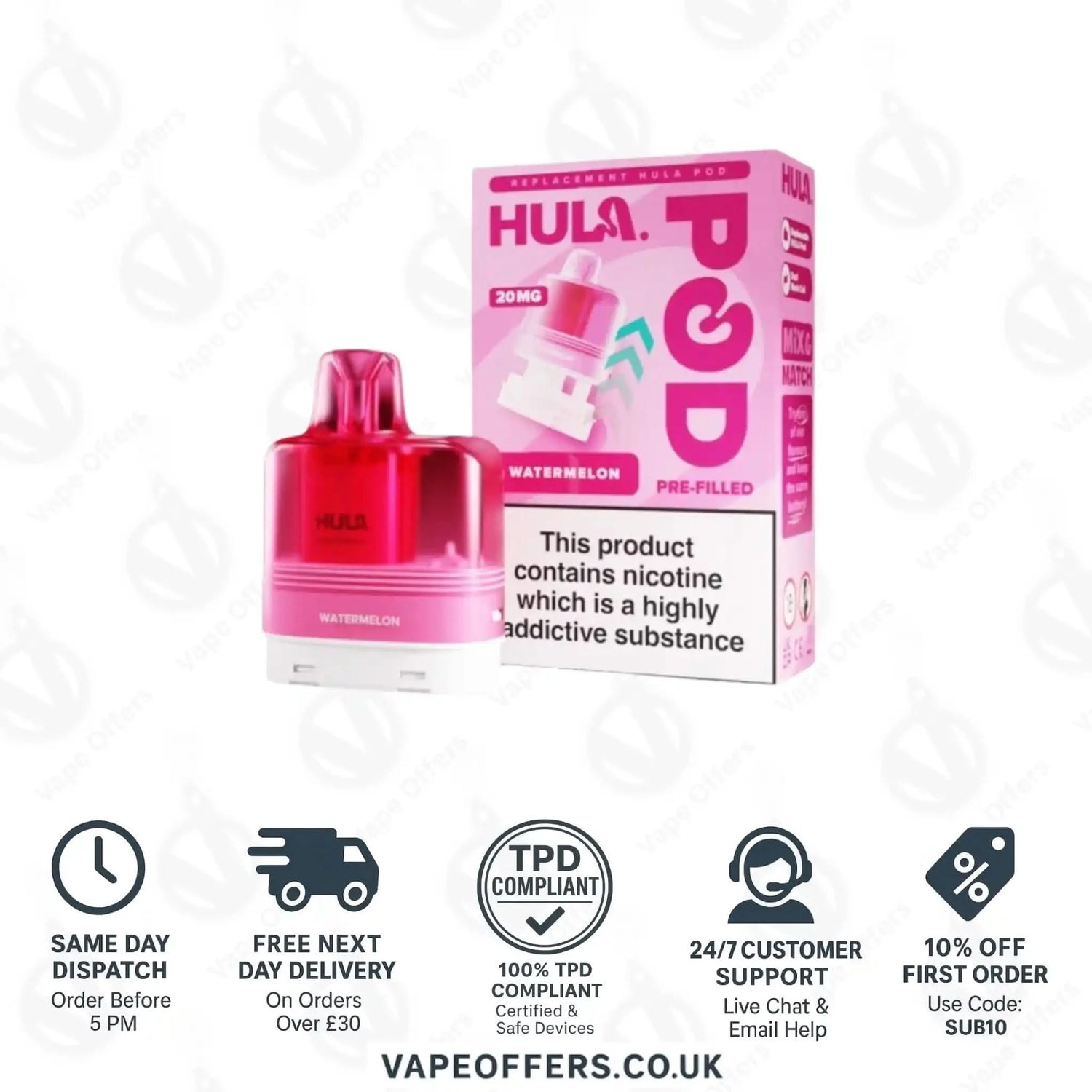 Hula 7000 Big Puff Prefilled Pod Watermelon