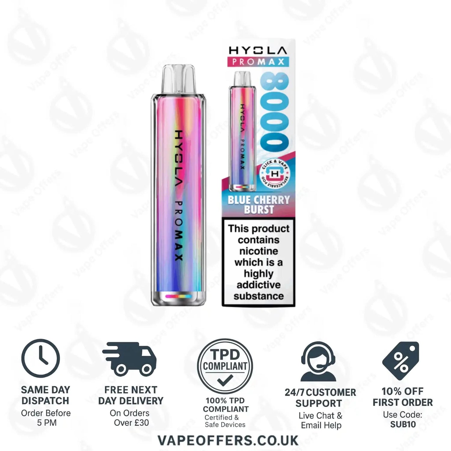 Hyola Pro Max 8K Prefilled Vape Pod Kit Blue Cherry Burst