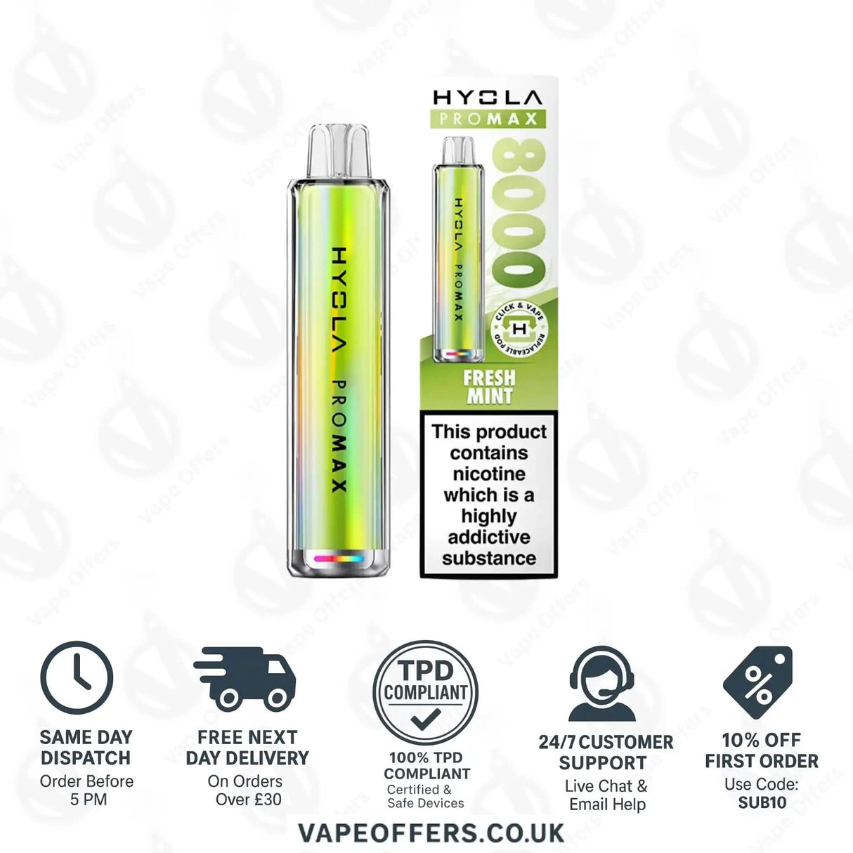 Hyola Pro Max 8K Prefilled Vape Pod Kit Fresh Mint