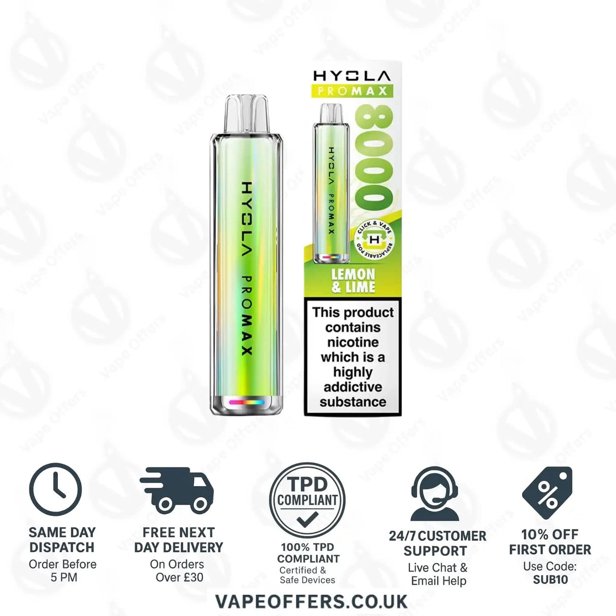 Hyola Pro Max 8K Prefilled Vape Pod Kit Lemon & Lime